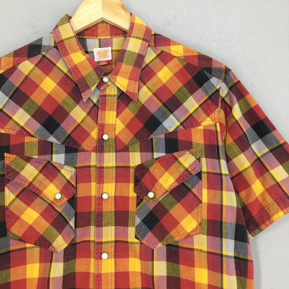 Vintage Sugar Cane Japan Checkered Flannel Shirt … - image 2