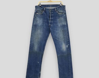 Size 34x33 Vintage 1980s Levi's 501 Button Fly Jeans Levi's Faded Dirty Denim Levi's Red Tab Jeans 90s Levi's 501 Blue Levi's Men Pants W34