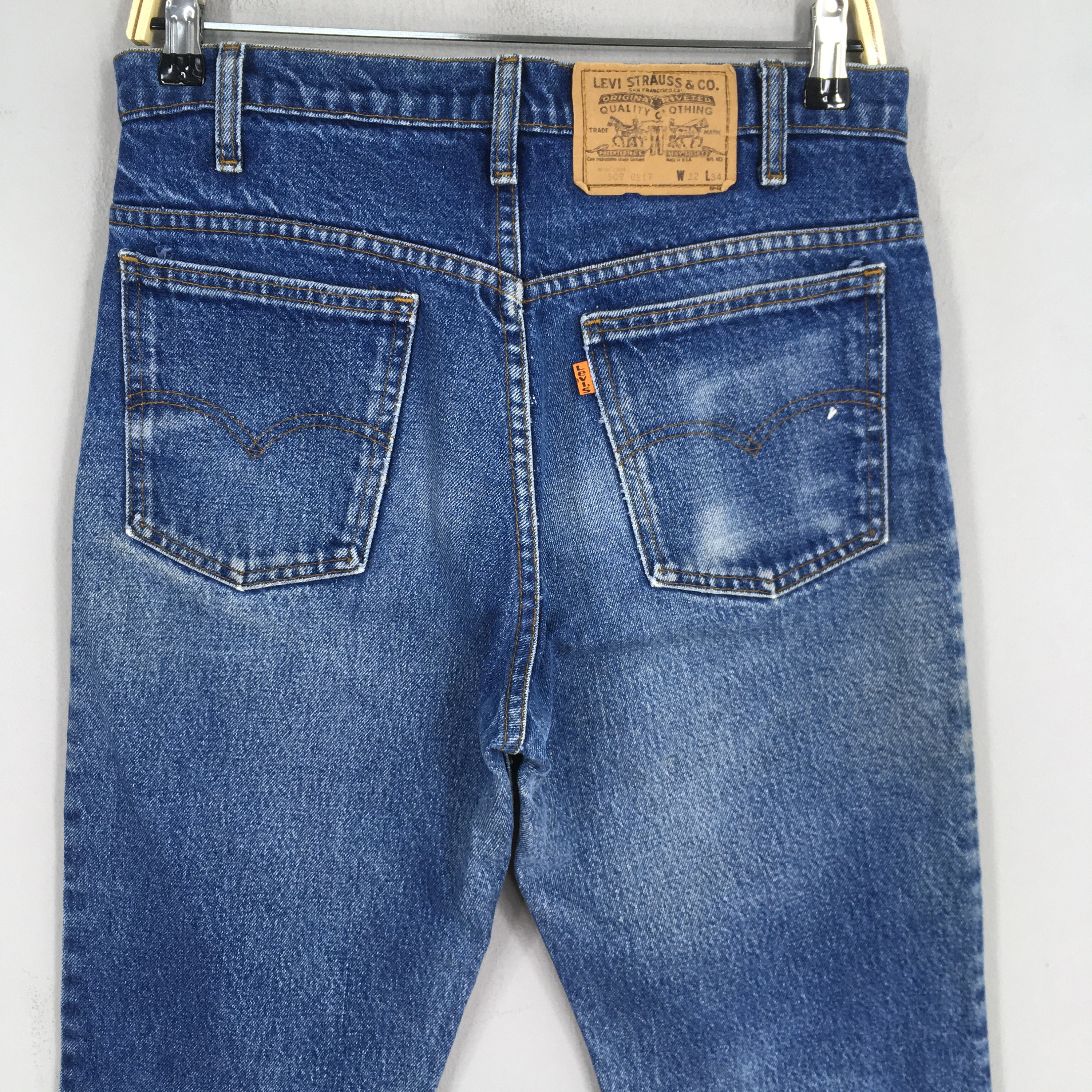 Size 30x31.5 Vintage 90s Levi's 509 0217 Faded Blue Jeans Light