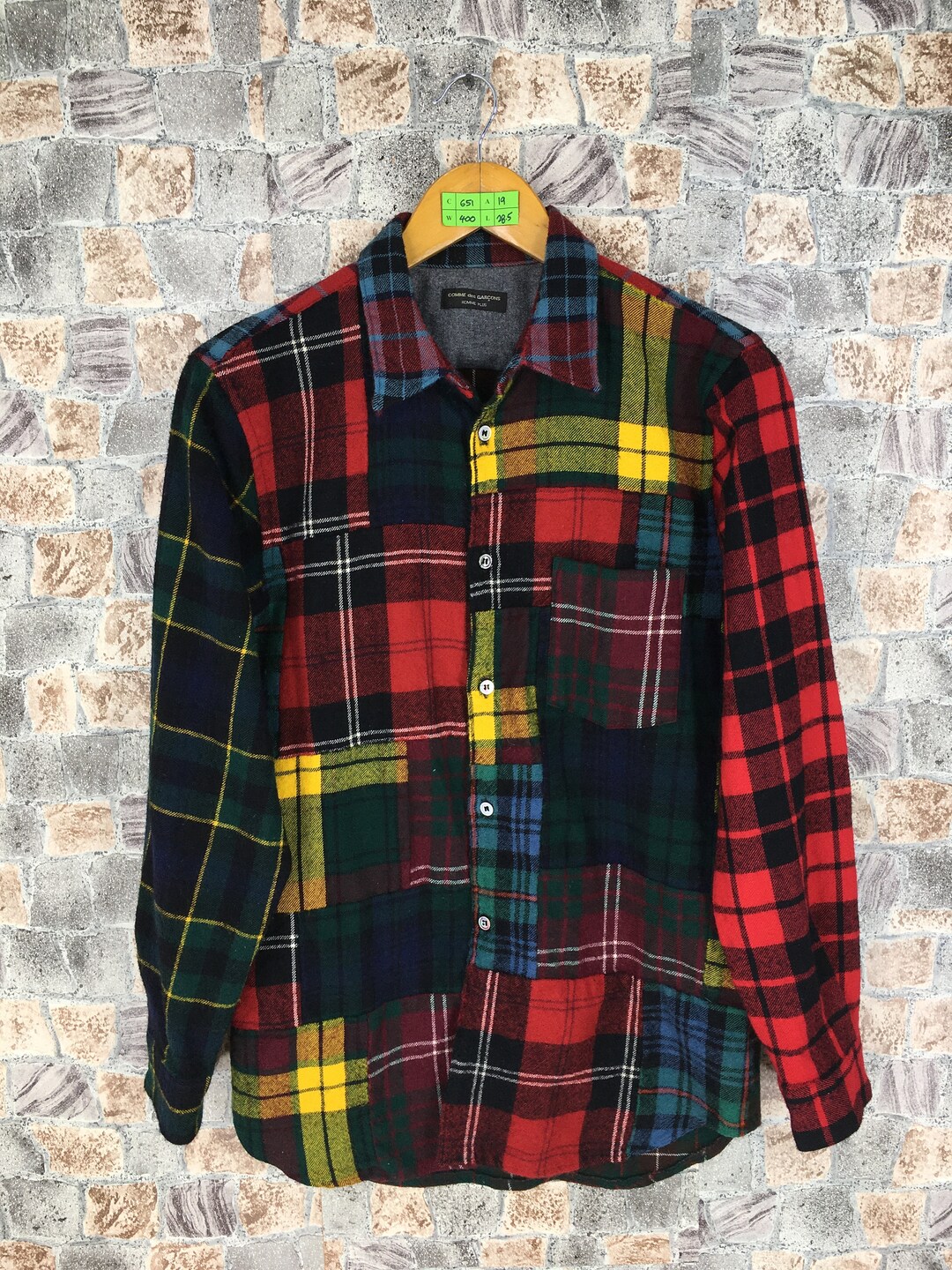 Comme Des Garcons Homme Multicolor Wool Flannel Small Plaid - Etsy