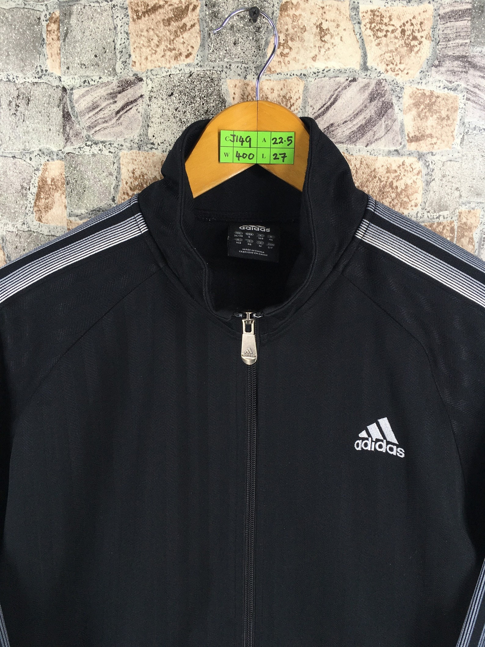 Adidas Track Top Black Jacket Medium Vintage 90's Adidas | Etsy