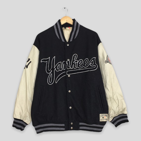 Vintage NY Yankees Mlb Varsity Wool Leather Jacket Large Yankees