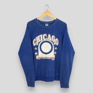 Vintage 90s Chicago Cubs MLB Sweatshirt Large Chicago Cubs Eastern Division Sweater Chicago Cubs Blue Jumper Cubs Baseball Pullover Size L