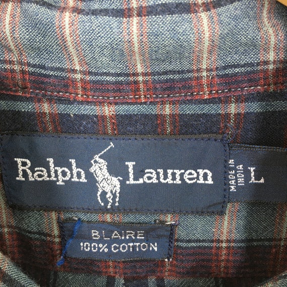 Vintage Polo Ralph Lauren Checkered Flannel Large… - image 5
