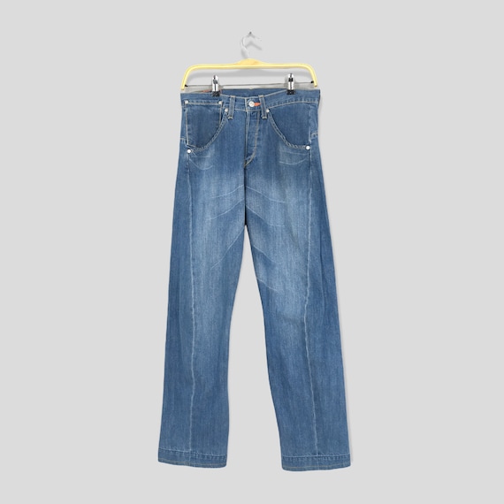 Faded Blue Monogram Patch Jeans - Ready to Wear