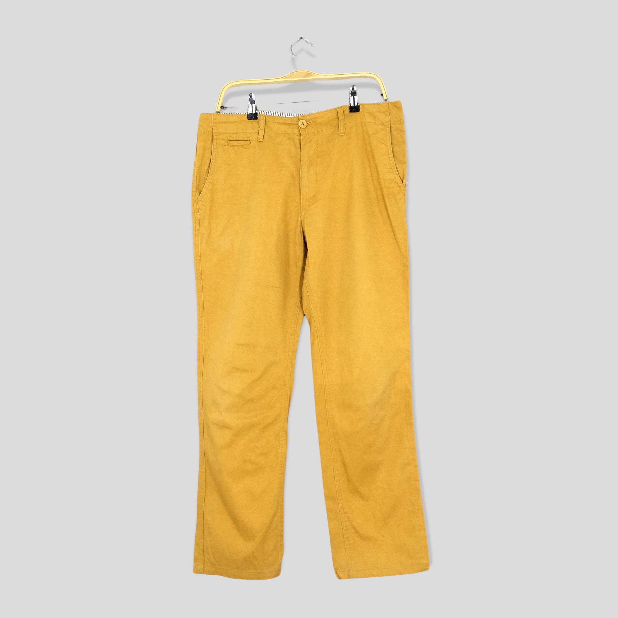 Buy Size 35x28 Full Life Japan Casual Pants Yellow Mustard Slim