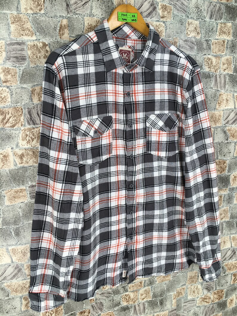 Vintage Shadow Plaid Checkered Flannel Shirt Unisex Casual | Etsy