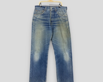 Taille 31 x 29,5 vintage des années 90 Jeans Levi's 501 délavé bleu délavé léger Jeans coupe droite Levi's Levi's 501 Jeans braguette boutonnée Levi's Usa Jeans W31