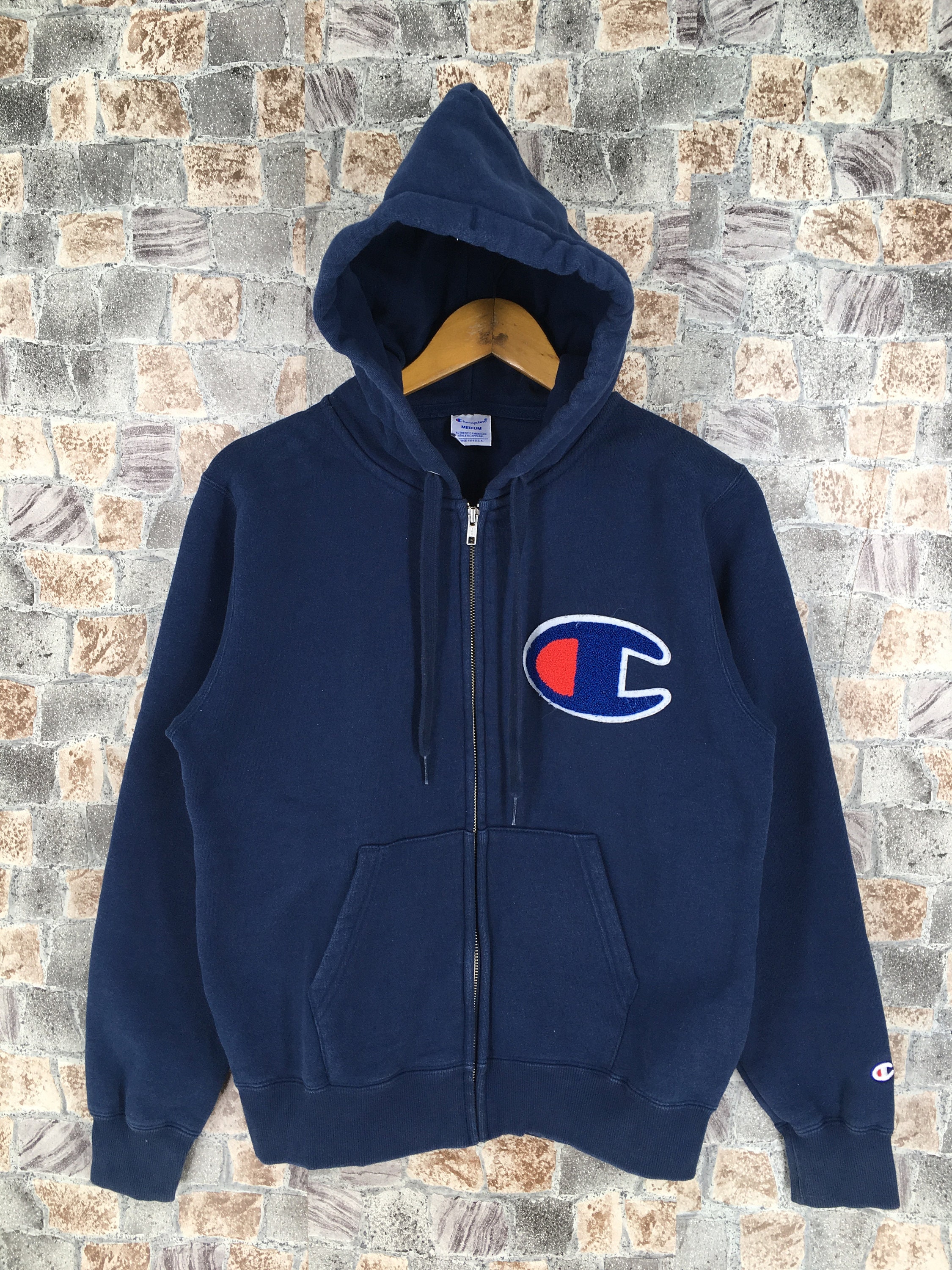 Vintage Champion Hoodie Sweater Medium 