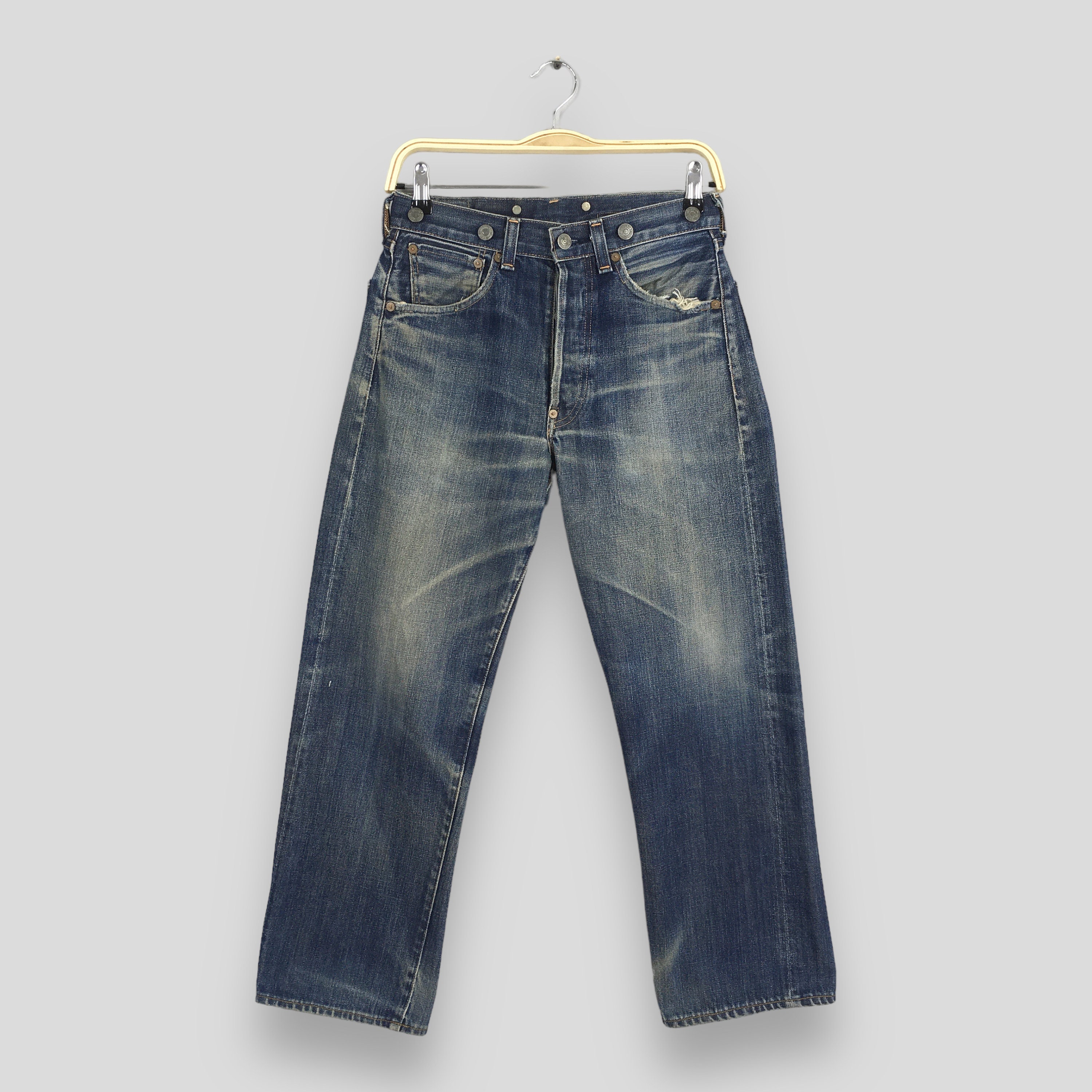 Size 29x25 Vintage Levis 501XX LVC Japan Selvedge Denim Faded Blue