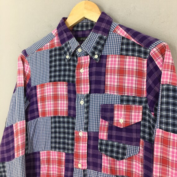 United Arrows Japan Checkered Patchwork Flannel S… - image 3