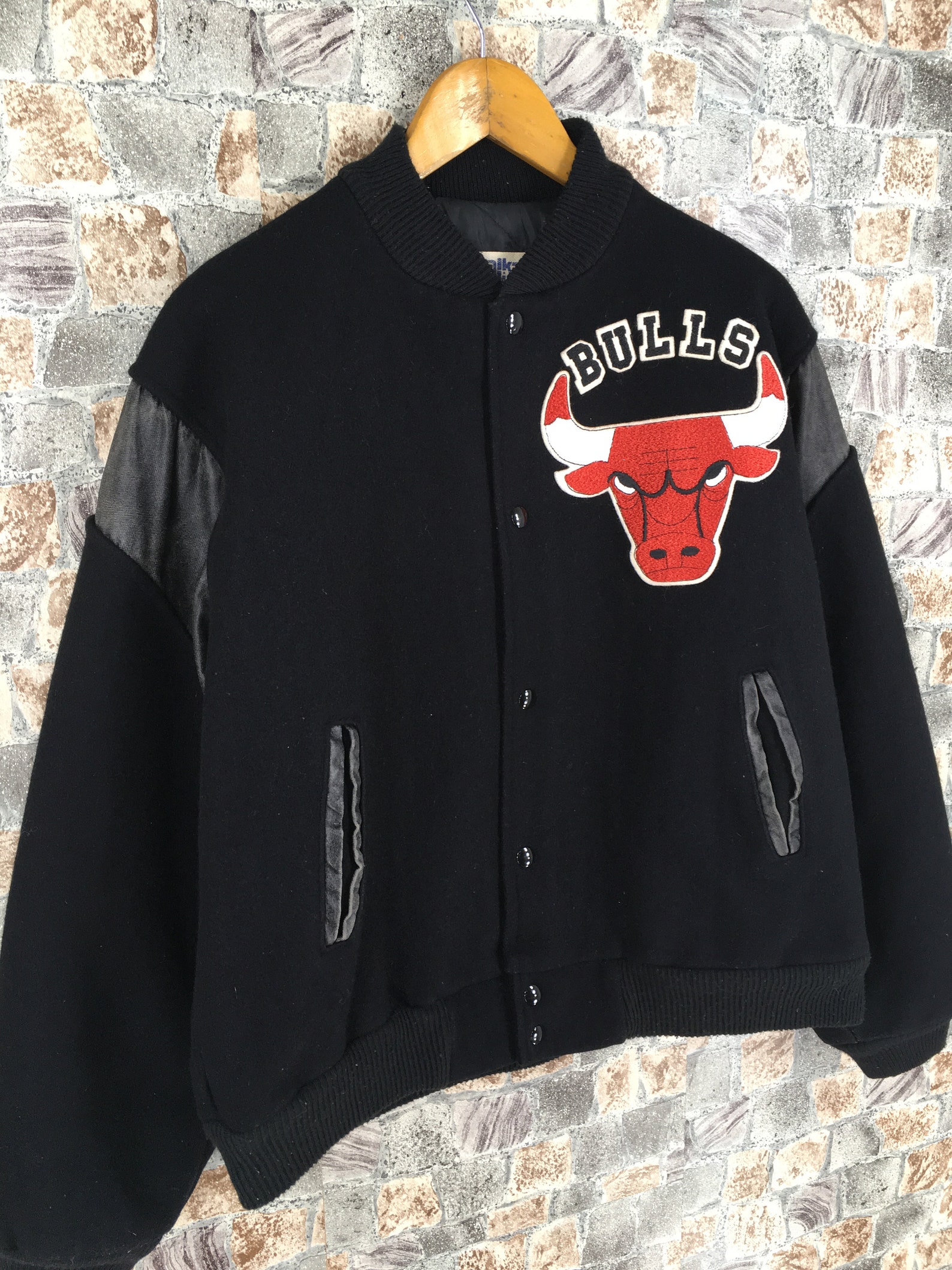 Chicago Bulls Varsity Wool Jacket Large Vintage Michael Jordan Etsy