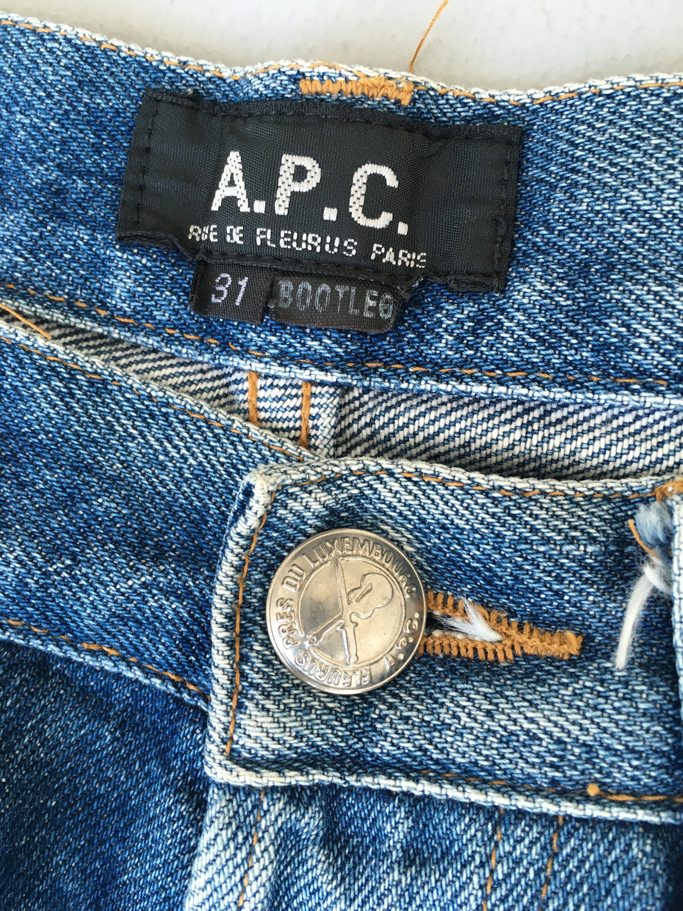 Size 28x27.5 Vintage APC France Indigo Blue Selvedge Jeans