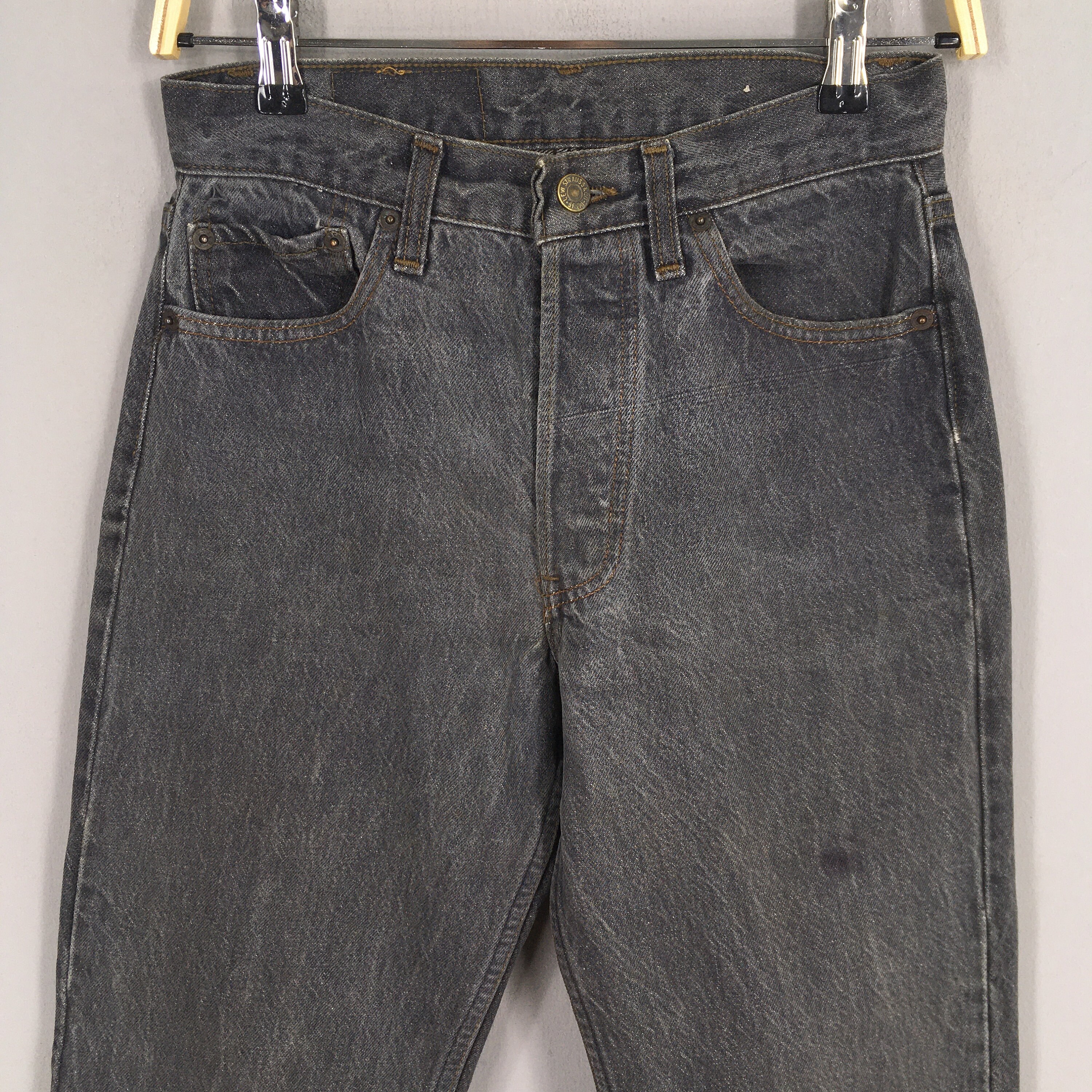 Size 26x28 Vintage 80s Levi's 501 Faded Black Jeans Levi's