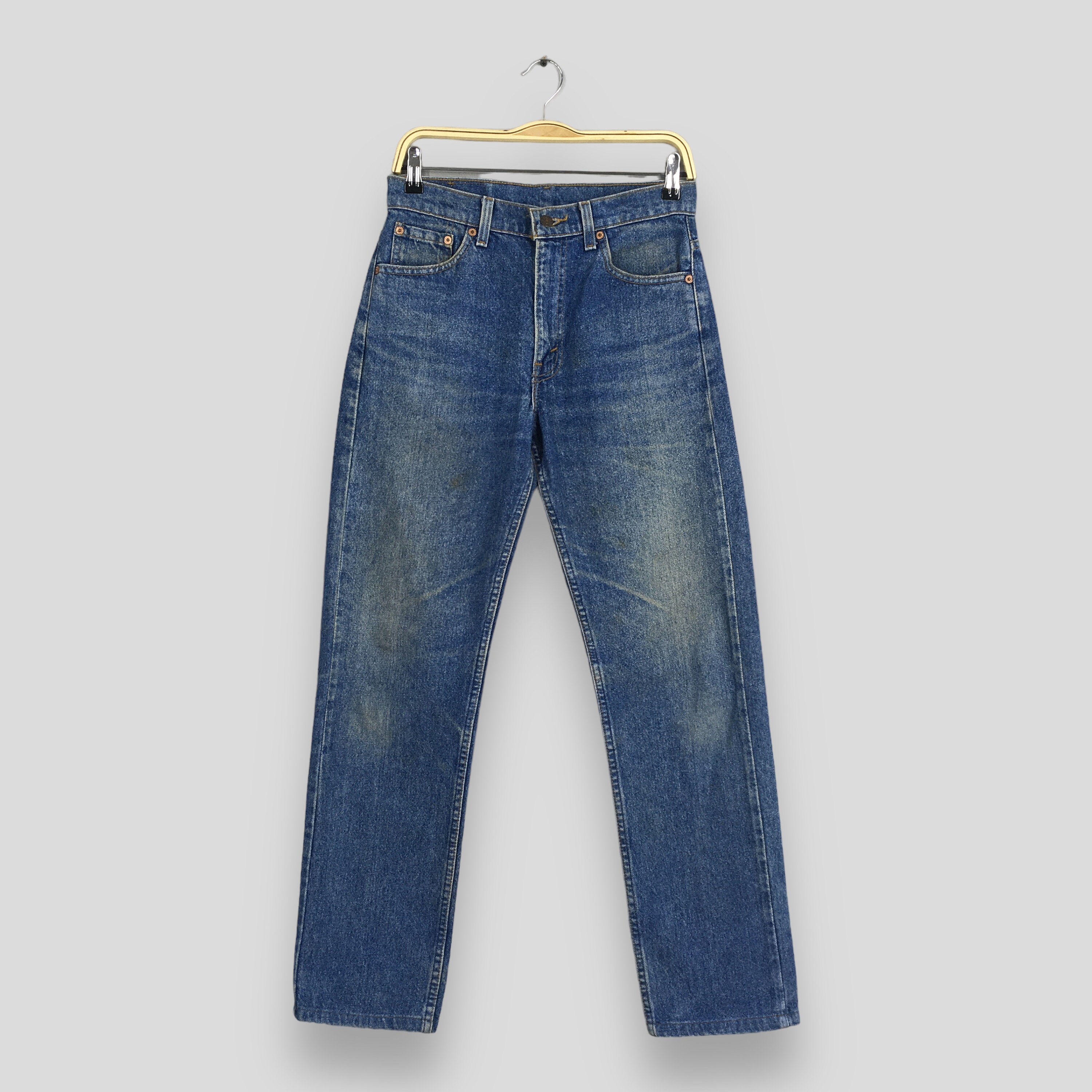 Size 28x29.5 Vintage Levi's 505 0217 Light Wash Zipper Jeans 1990s