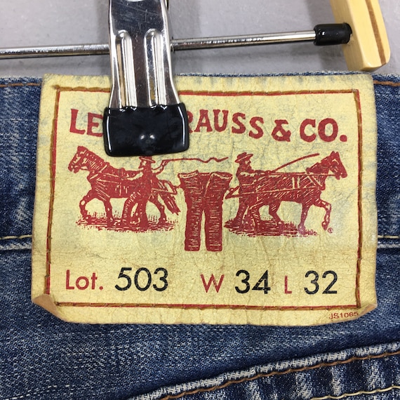 Size 34x32 Vintage Levi's 503 Faded Blue Jeans Straight Cut