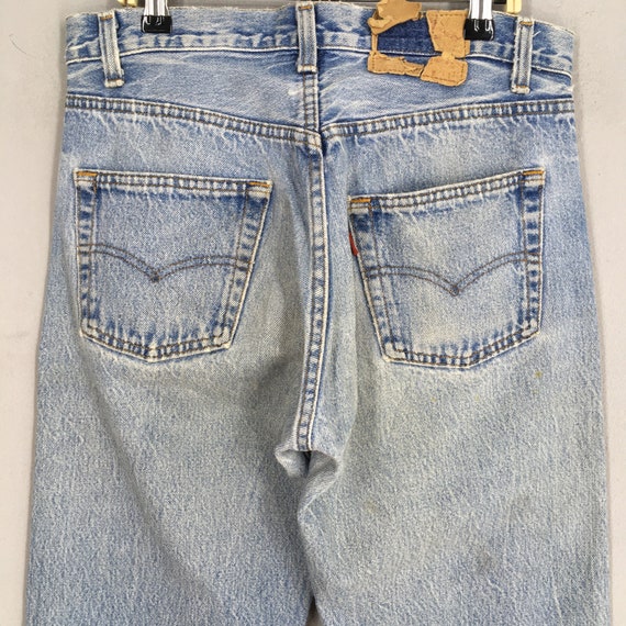 Size 28x29 Vintage 90s Levi's 501 Faded Blue Jean… - image 8