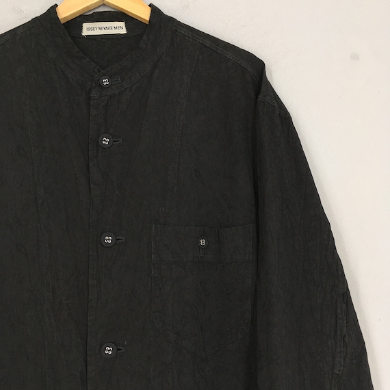 Issey Miyake Men Black Oxfords Shirt Xlarge Issey Miyake Japan