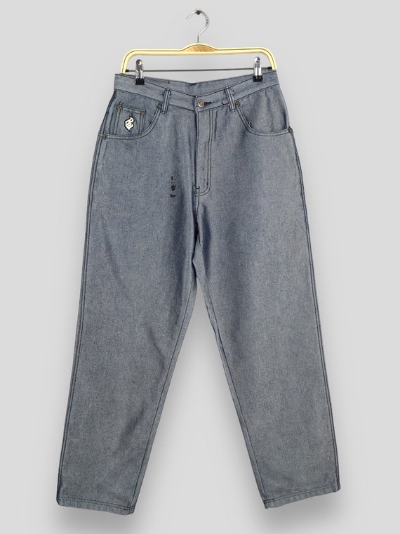 Size 29x30 Vintage 90s Roca Wear Silver Jeans Roca Wear Baggy