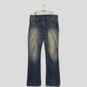 Size 32x33 Vintage 90s Levi&#39;s 517 Flared Jeans Levis Bootcut Distressed Jeans Zipper Levis 517 Wide Leg Pants Levi&#39;s Stone Washed Jeans W32