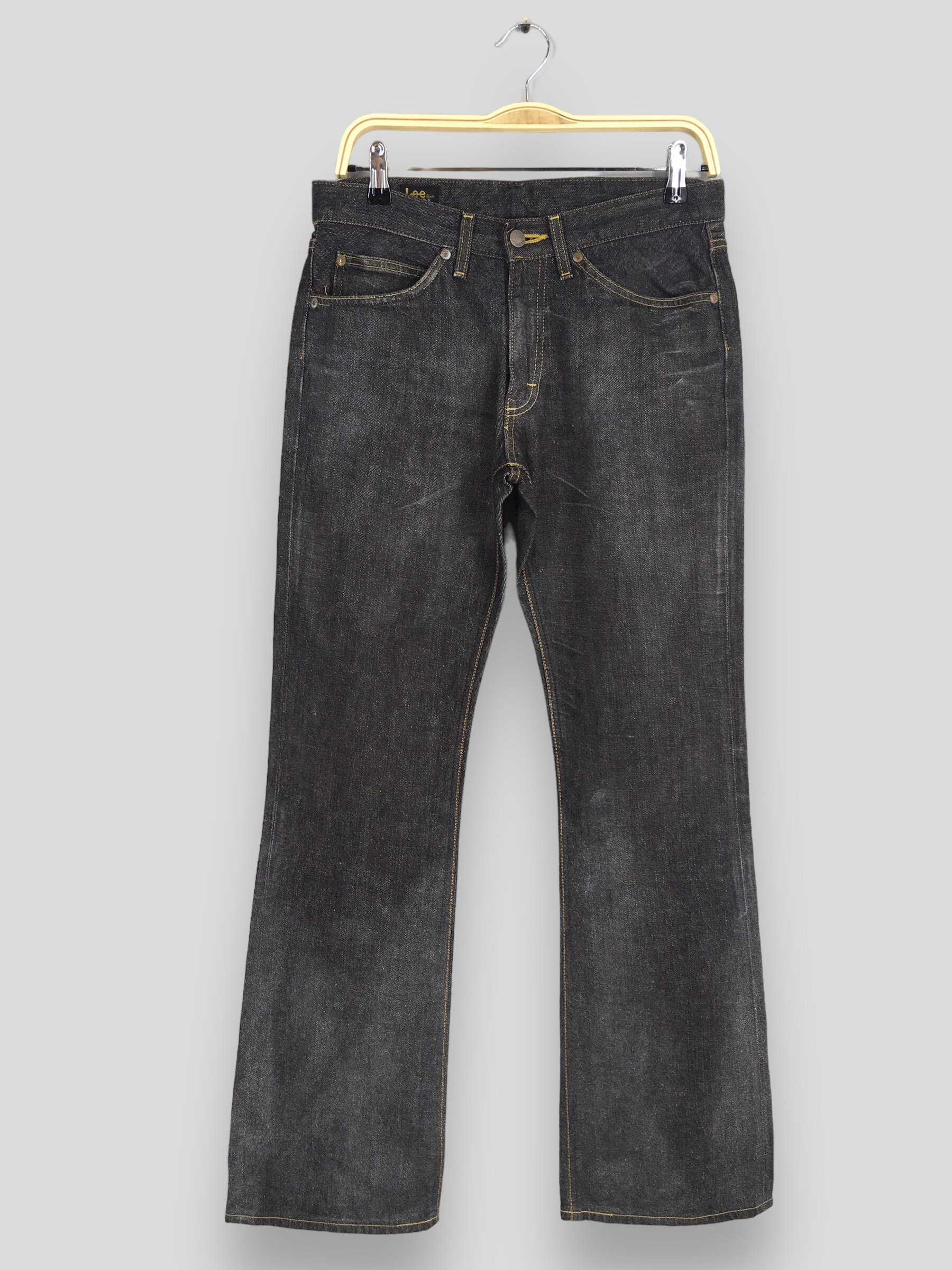 パンツ Lee black flare denim brrrsos Size 30x31.5 Vintage Lee Riders Black Faded Flared Jeans 90s Lee