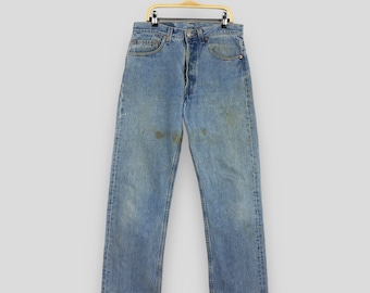 Size 30x28 Vintage 90s Levi's 501 Faded Dirty Denim Levi's Straight Leg Jeans Levi's 501 Button Fly Blue Denim Levis Thrashed Jeans W30