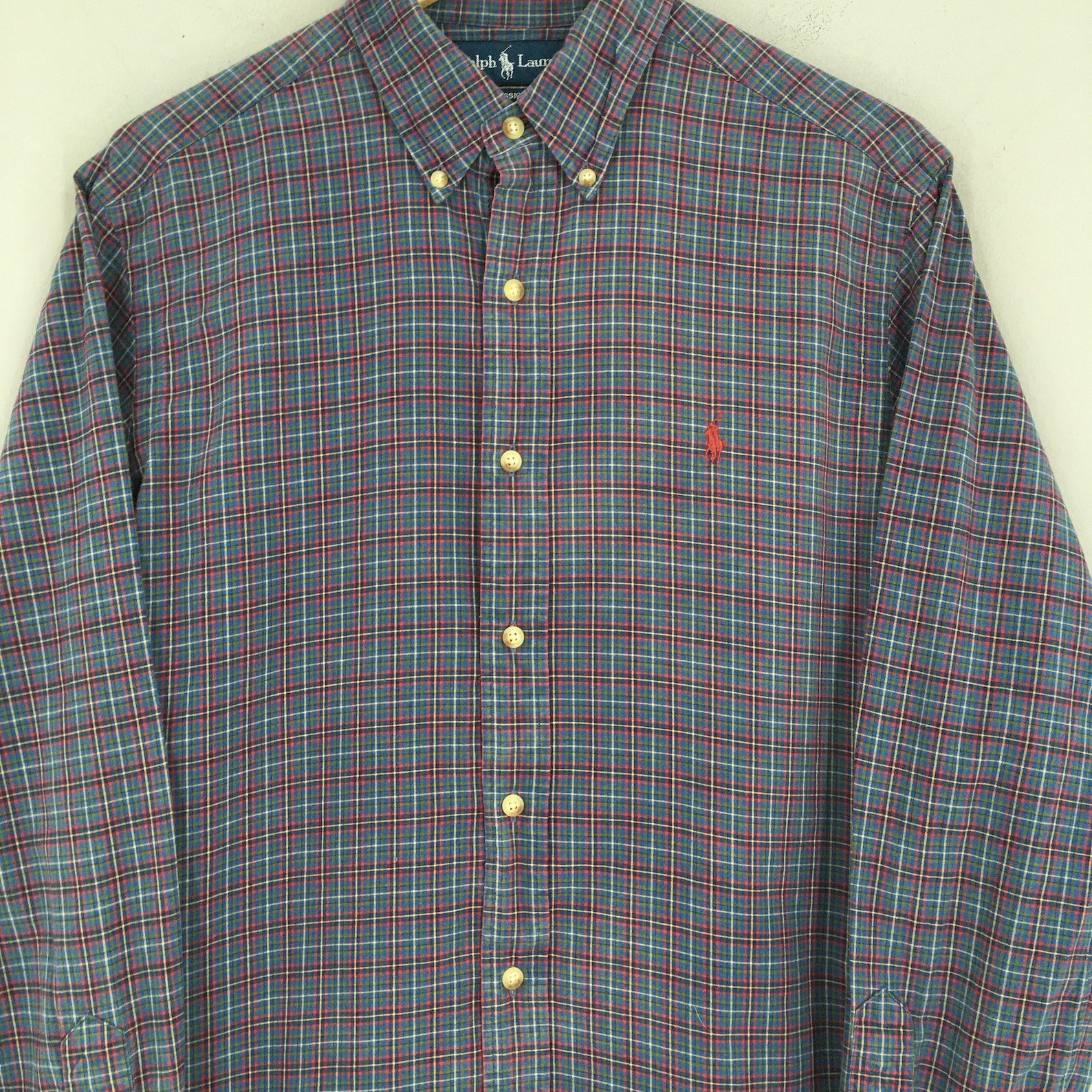 Vintage Ralph Lauren Checkered Flannel Medium Polo Ralph | Etsy