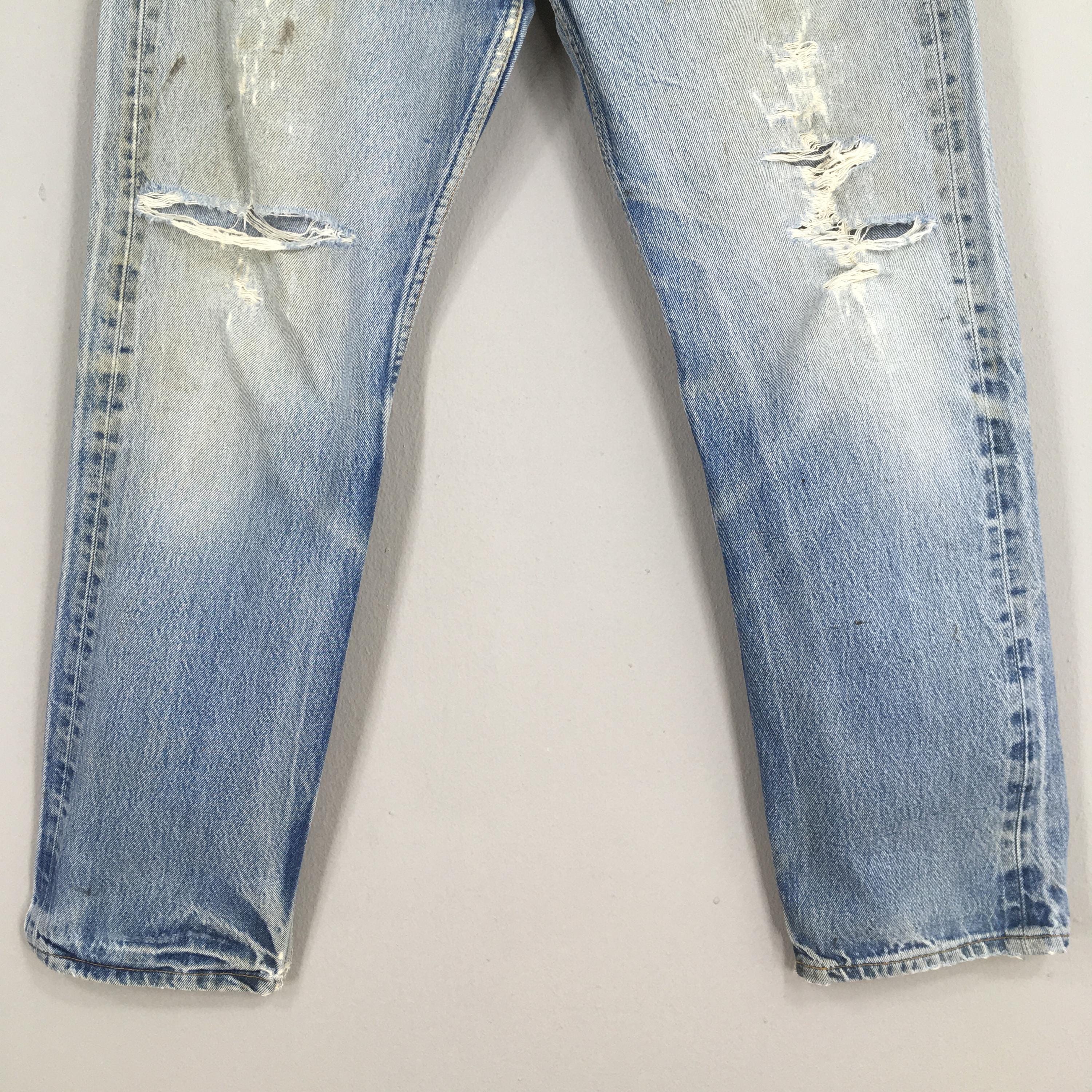 Size 32x28.5 Vintage 90s Levi's 501 Distressed Blue Jeans Levi's