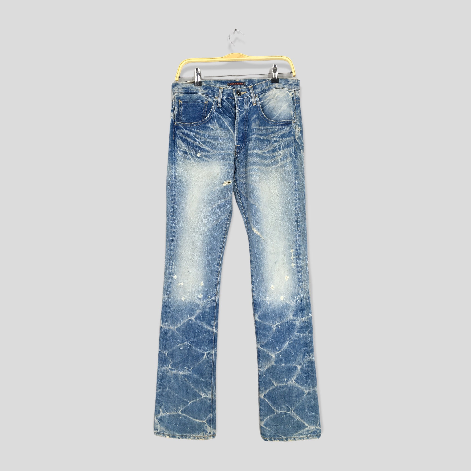 【COLOR iN ID】twisted denim Size 30x34 Blue Way Japan Acid Wash Jeans Distressed Slim