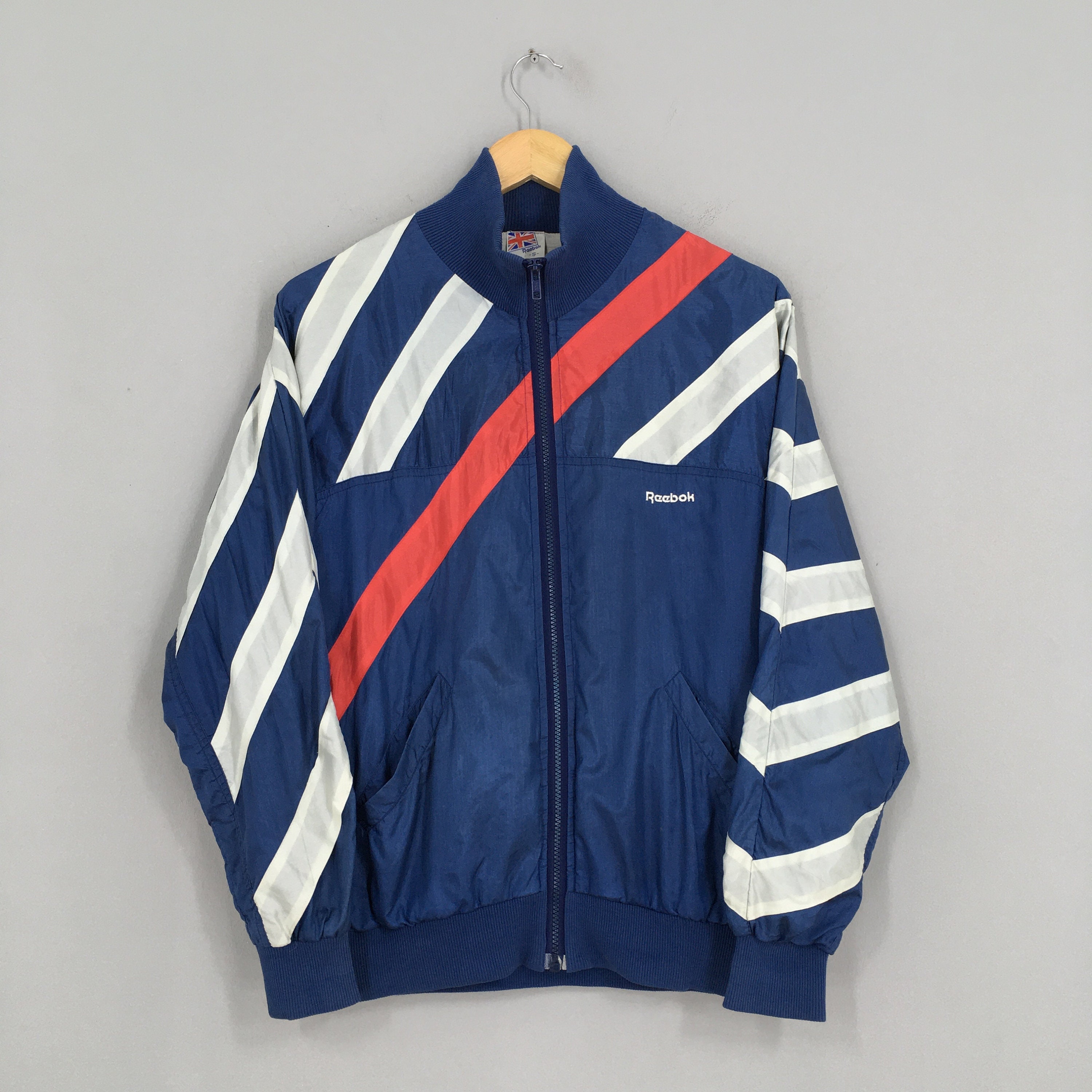 Vintage Reebok Windbreaker Multicolor Jacket Small Vintage 90s -