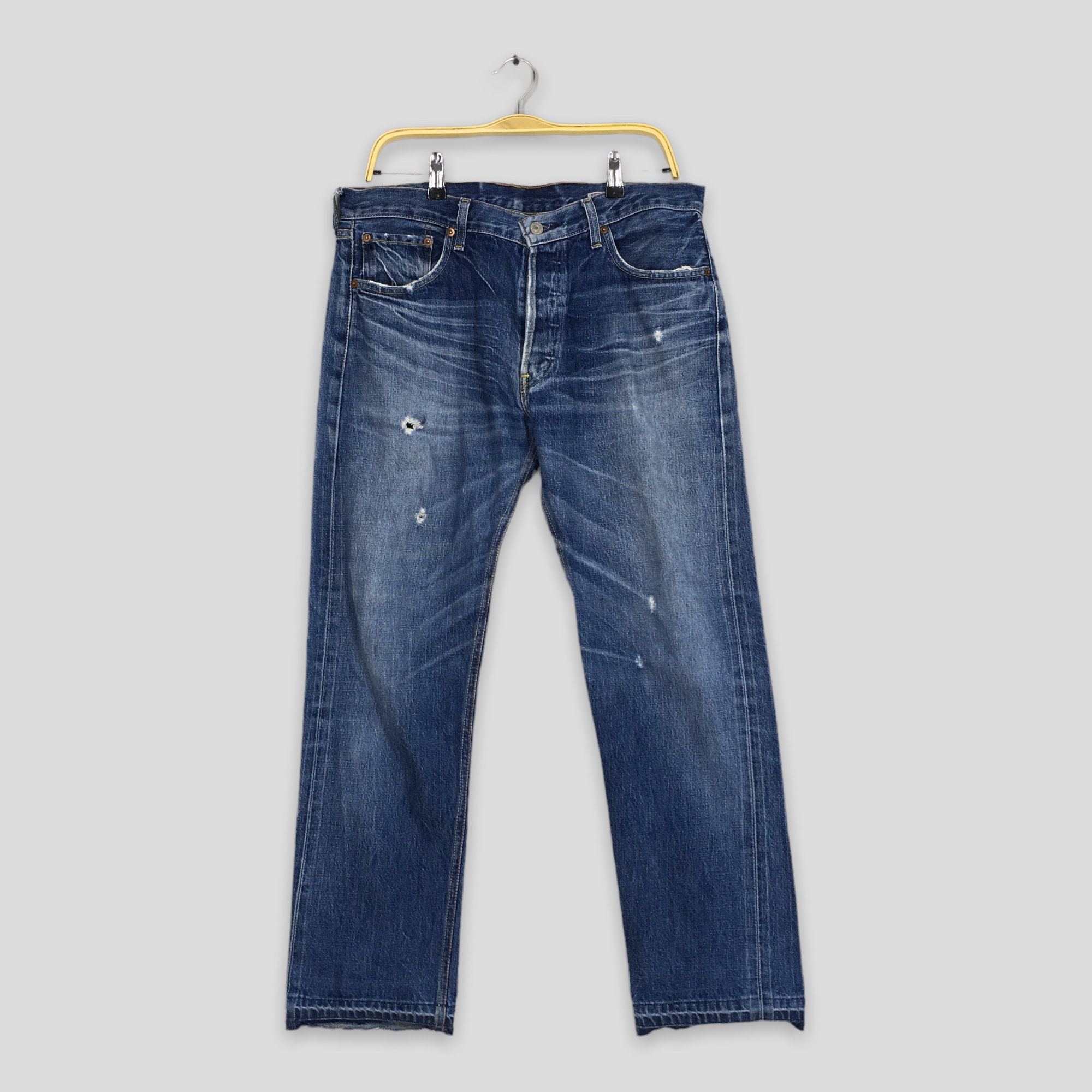 Size 34x29 Vintage 90s Levi's 501 Faded Dirty Blue Jeans Levis