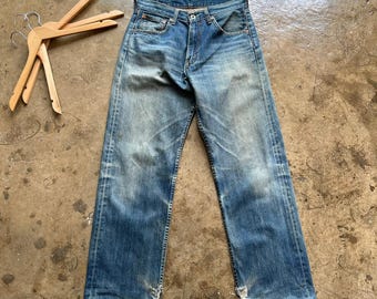 Size 28x29 Vintage Levis 501XX Big E LVC Japan Distressed Denim