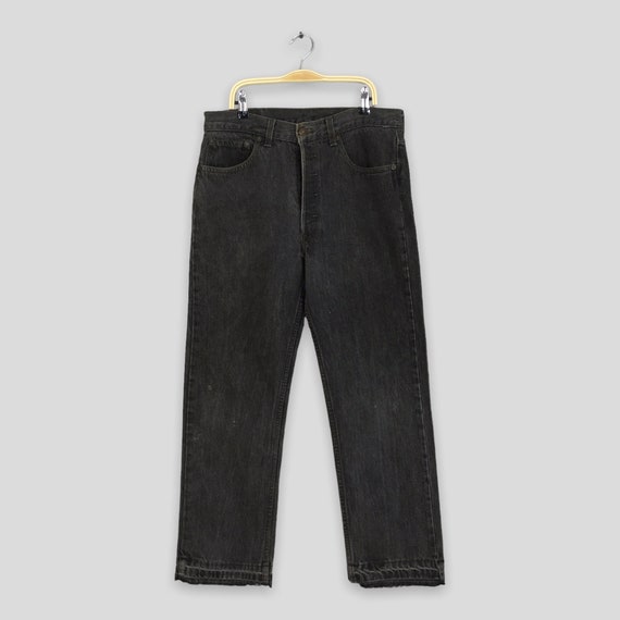 Size 31x27 Vintage Levi's 501 Dark Gray Jeans Release Hem Jeans