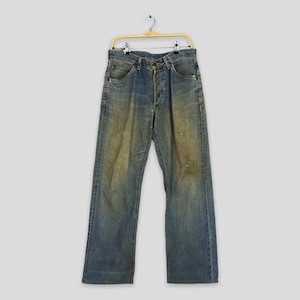 Taille 31 x 29,5 vintage des années 90 Lee Riders Faded Dirty Jeans Redline Jeans 1990 Lee Usa Zipper Denim Medium Rise Jeans Lee Stonewash Denim W31