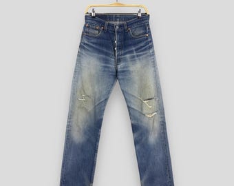 Size 28x29 Vintage Levis 501XX Big E LVC Japan Distressed Denim