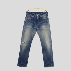 Size 30x31 Vintage 90s Levi&#39;s 501 Faded Blue Jeans High Waisted Levis Straight LegJeans Levi&#39;s 501 Distressed Denim Levi&#39;s Unisex Jeans W30
