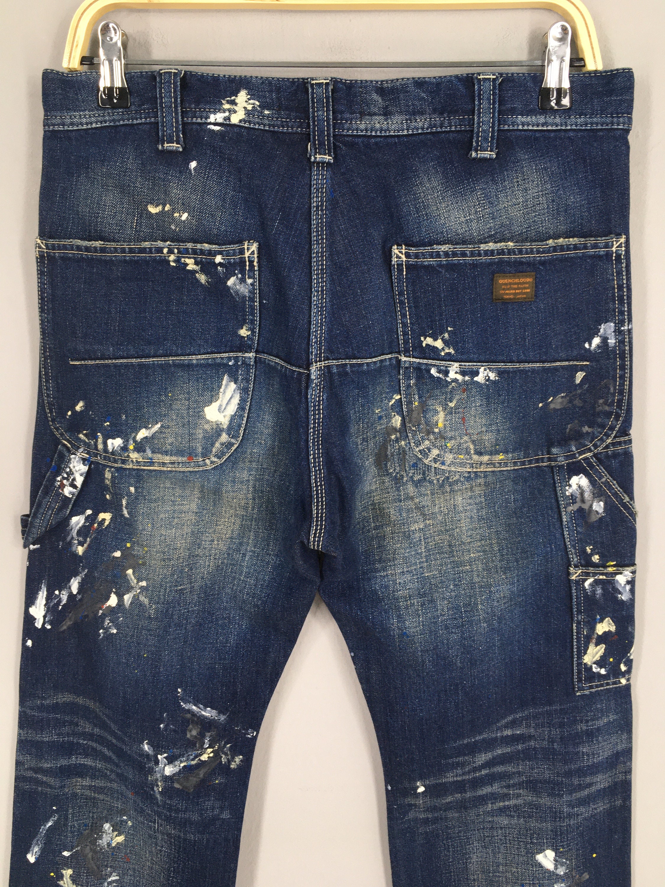 Size 30x29.5 Quenchloud Japan Splatter Painter Jeans