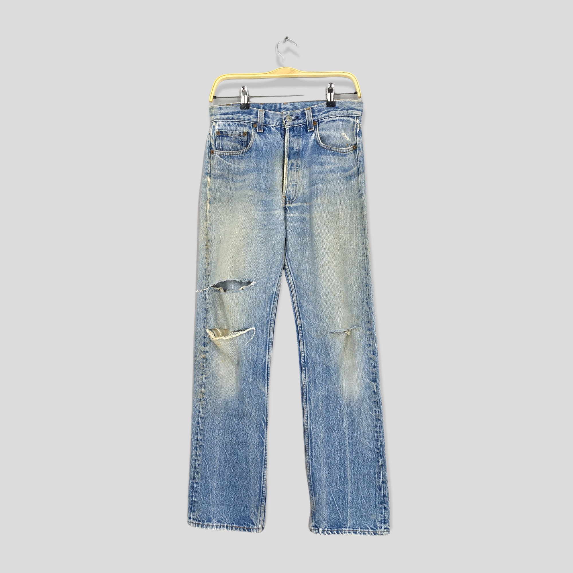 Size 28x30 Vintage 80s Levi's 501 Ripped Distressed Jeans - Etsy Ireland