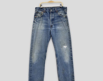 Size 31x29.5 Vintage 90s Levi&#39;s 501XX Distressed Faded Jeans Stonewash Levi&#39;s 501 Dirty Denim Levi&#39;s 501 Faded Blue Levis Mens Jeans W31