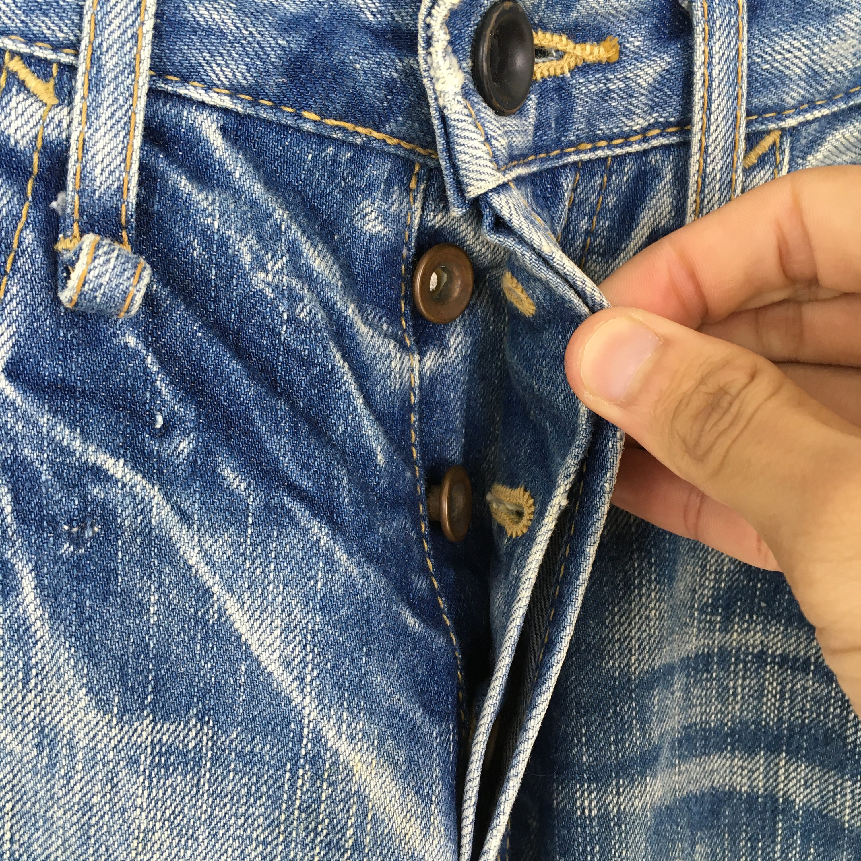 Size 30x34 Blue Way Japan Acid Wash Jeans Distressed Slim