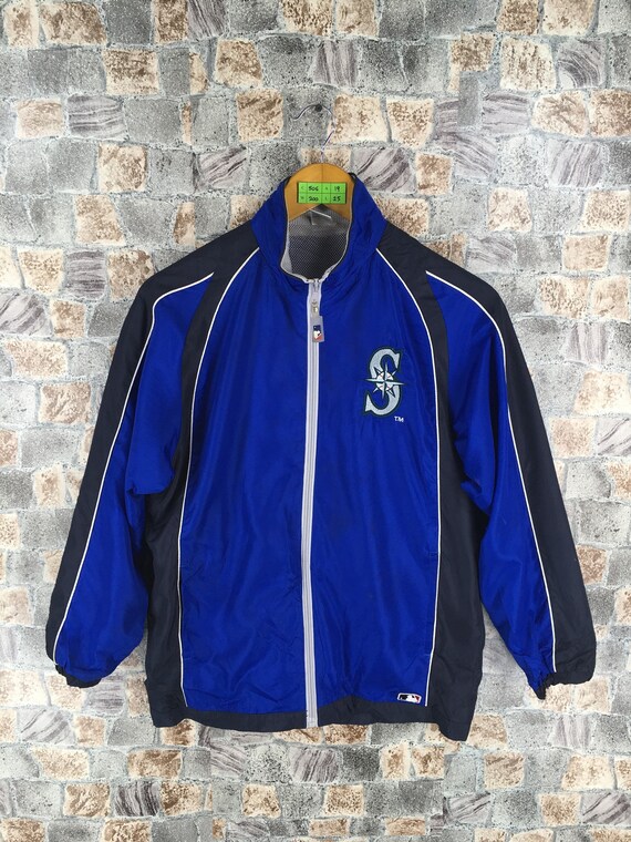 Seattle Mariners Jacket Small Vintage Baseball Team MLB Major League Seattle Baseball Blue Windbreaker Jacket Size S