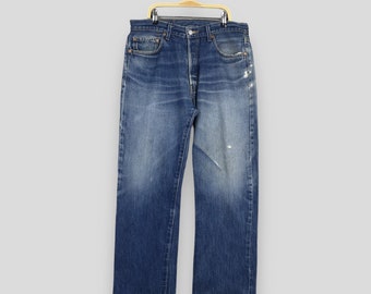 Size 32x28.5 Vintage 90s Levi's 501 Faded Blue Jeans Light Wash Levi's Straight Cut Jeans Levi's 501 Button Fly Denim Levi's Usa Jeans W32