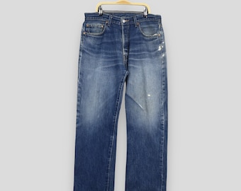 Size 36x29 Vintage 90s Levi's 501 Faded Blue Jeans Light Wash
