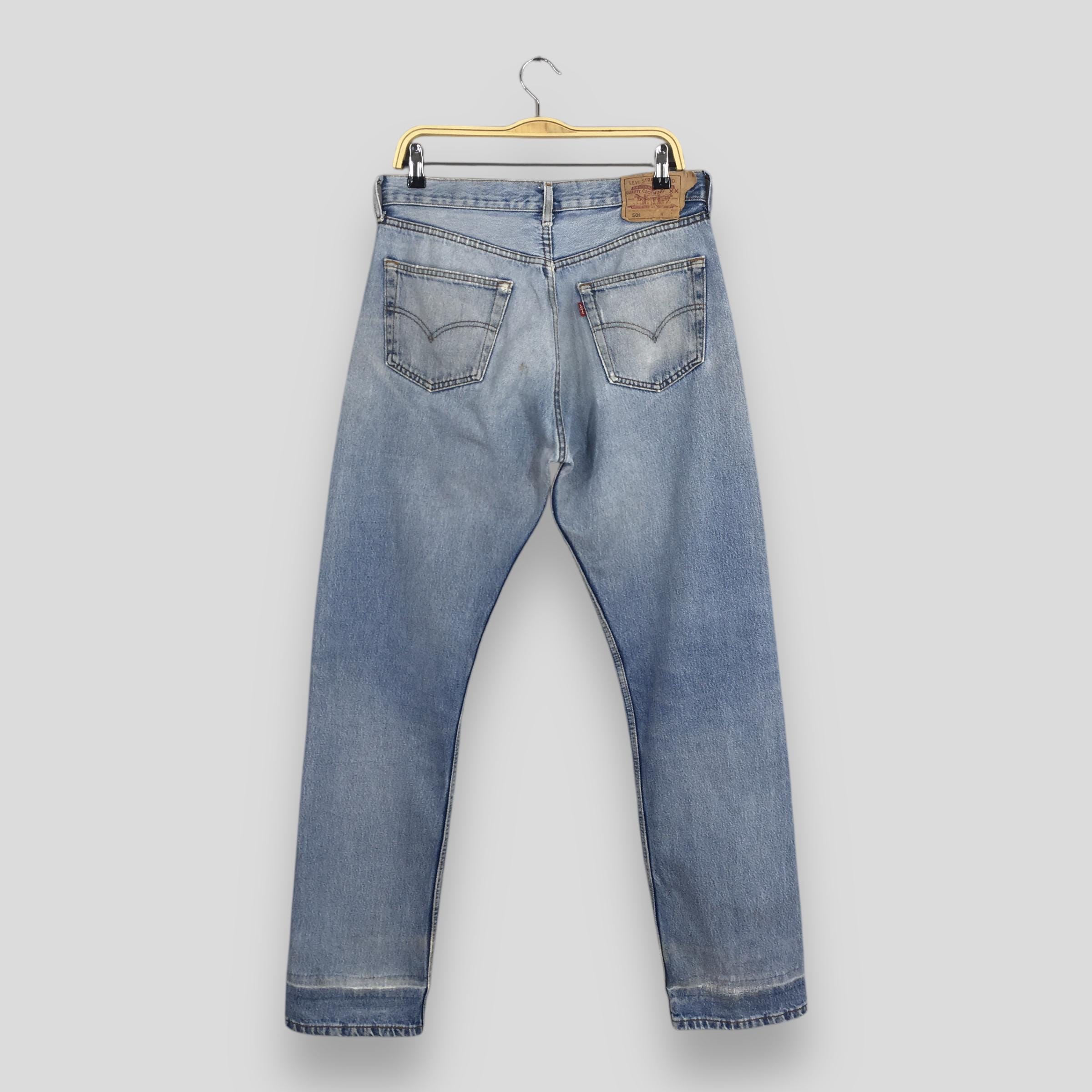Size 30x32 Vintage 90s Levi's 501 Distressed Blue Jeans Faded