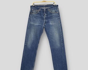 Größe 35x31 Vintage 90er Jahre Levi's 501 Faded Blue Jeans Helle Waschung Levi's Straight Cut Jeans Levi's 501 Button Fly Denim Levi's USA Jeans W35