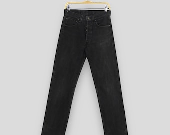 Rozmiar 28x30 Vintage 90s Levi's 501 Straight Cut Black Jeans Levi's Button Fly Denim Levi's 501 Light Washed Levi's 501 Faded Usa Jeans W28