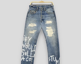 80s LEVI’S 501 crash w38 Levi's 501 Made in the 1980s Inner thigh single stitch Back