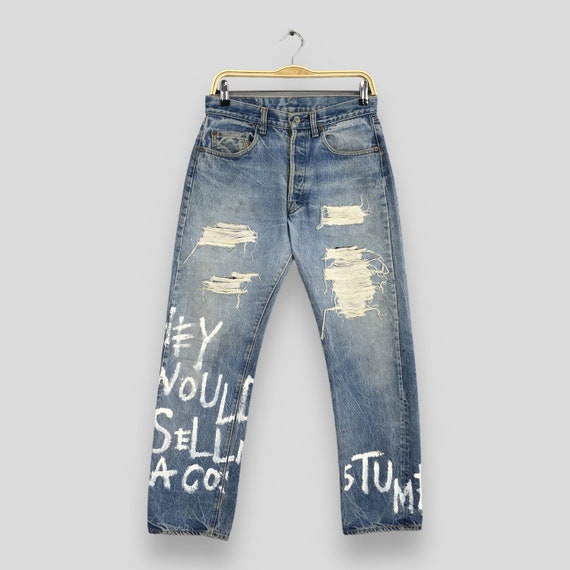 Size 28x28 Vintage 90s Levi's 501 Distressed Ripped Jeans