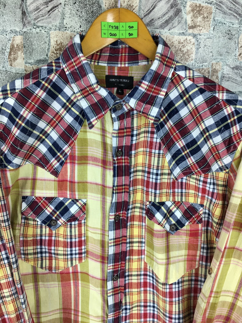 Vintage Flannel Rebuild Shirt Large Plaid Shadow Checkered - Etsy