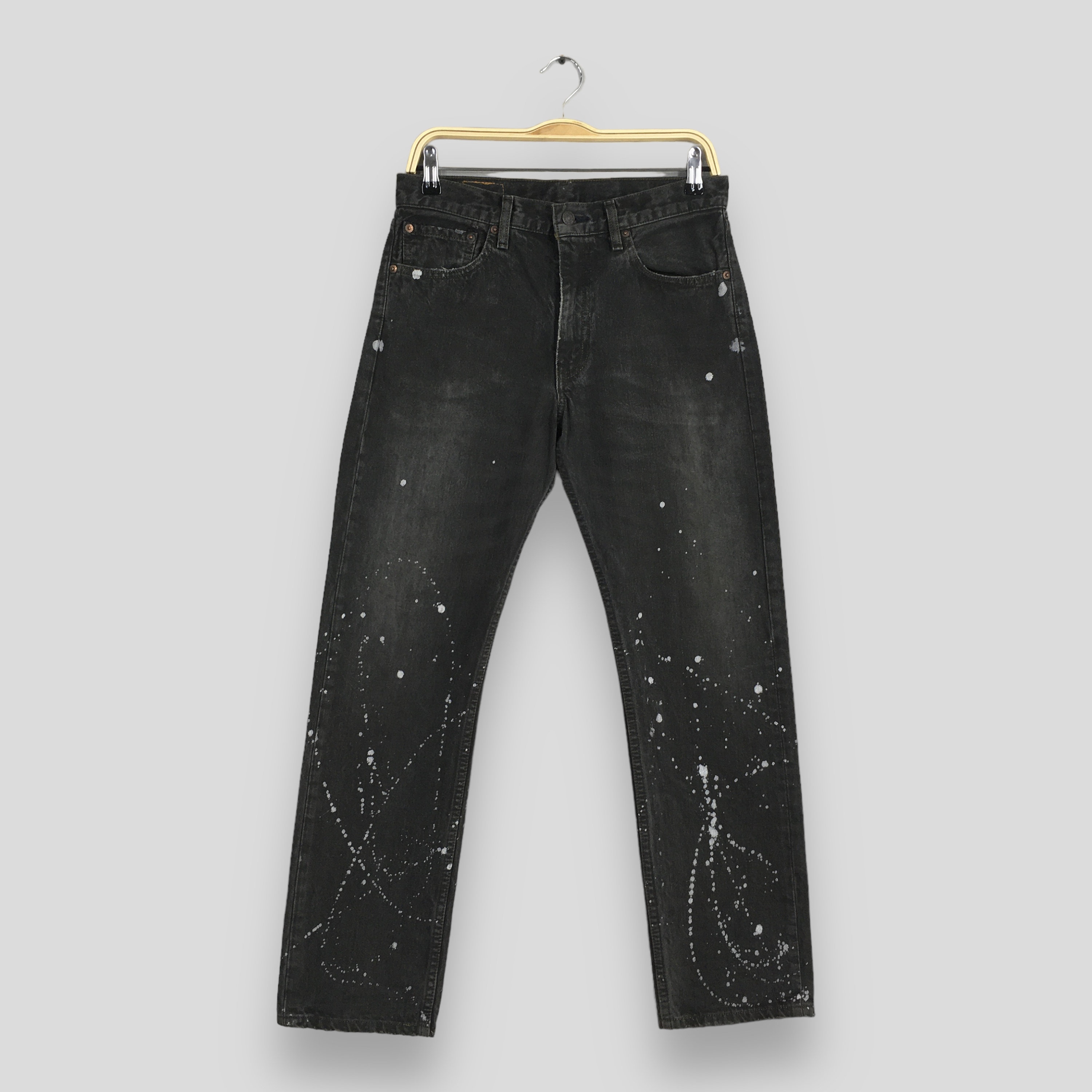 Size 29x29 Vintage 90s Levi's 505 Faded Black Jeans Light Wash